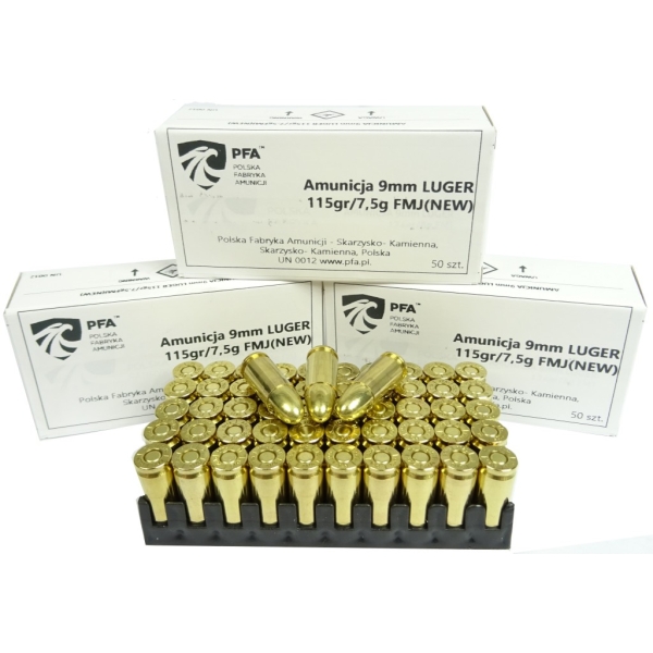 Amunicja kal. 9x19mm 7,5g FMJ PFA